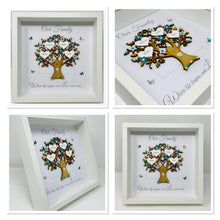 Load image into Gallery viewer, Family Tree Frame - Teal &amp; Silver Glitter &#39;Our Family&#39; - Contemporary
