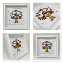 Load image into Gallery viewer, Grandchildren Family Tree Frame - Orange &amp; Silver Glitter - Contemporary
