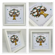 Load image into Gallery viewer, Grandchildren Family Tree Picture Frame - Teal &amp; Silver Glitter - Contemporary
