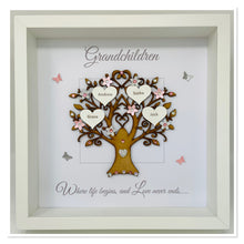 Load image into Gallery viewer, Grandchildren Family Tree Frame - Pale Pink &amp; Silver Glitter - Contemporary
