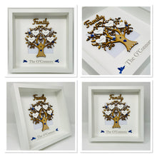 Load image into Gallery viewer, Family Tree Frame Royal Blue Gem Birds
