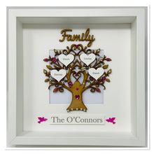 Load image into Gallery viewer, Family Tree Frame Bright Pink Gem Birds
