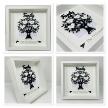 Load image into Gallery viewer, Family Tree Frame Black &amp; Silver Glitter Gem Birds
