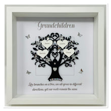 Load image into Gallery viewer, Grandchildren Quote Family Tree Frame - Black
