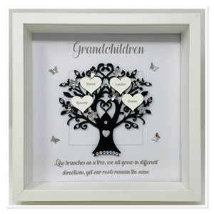 Grandchildren Quote Family Tree Frame - Black