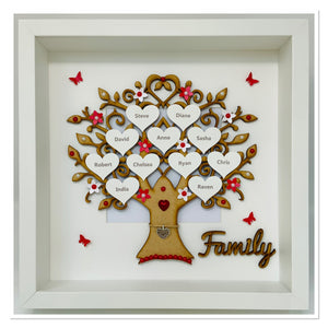 Large Family Tree Frame - Red Classic