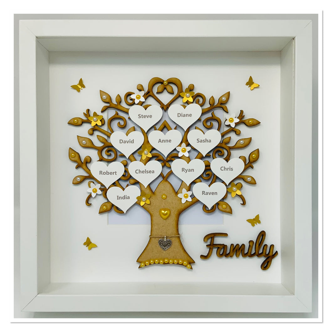 Large Family Tree Frame - Gold Classic