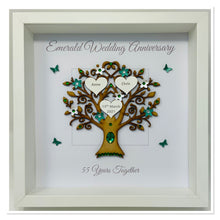 Load image into Gallery viewer, 55th Emerald 55 Years Wedding Anniversary Frame - Message
