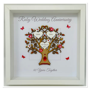 40th Ruby 40 Years Wedding Anniversary Frame - Message