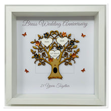 Load image into Gallery viewer, 21st Brass 21 Years Wedding Anniversary Frame - Message
