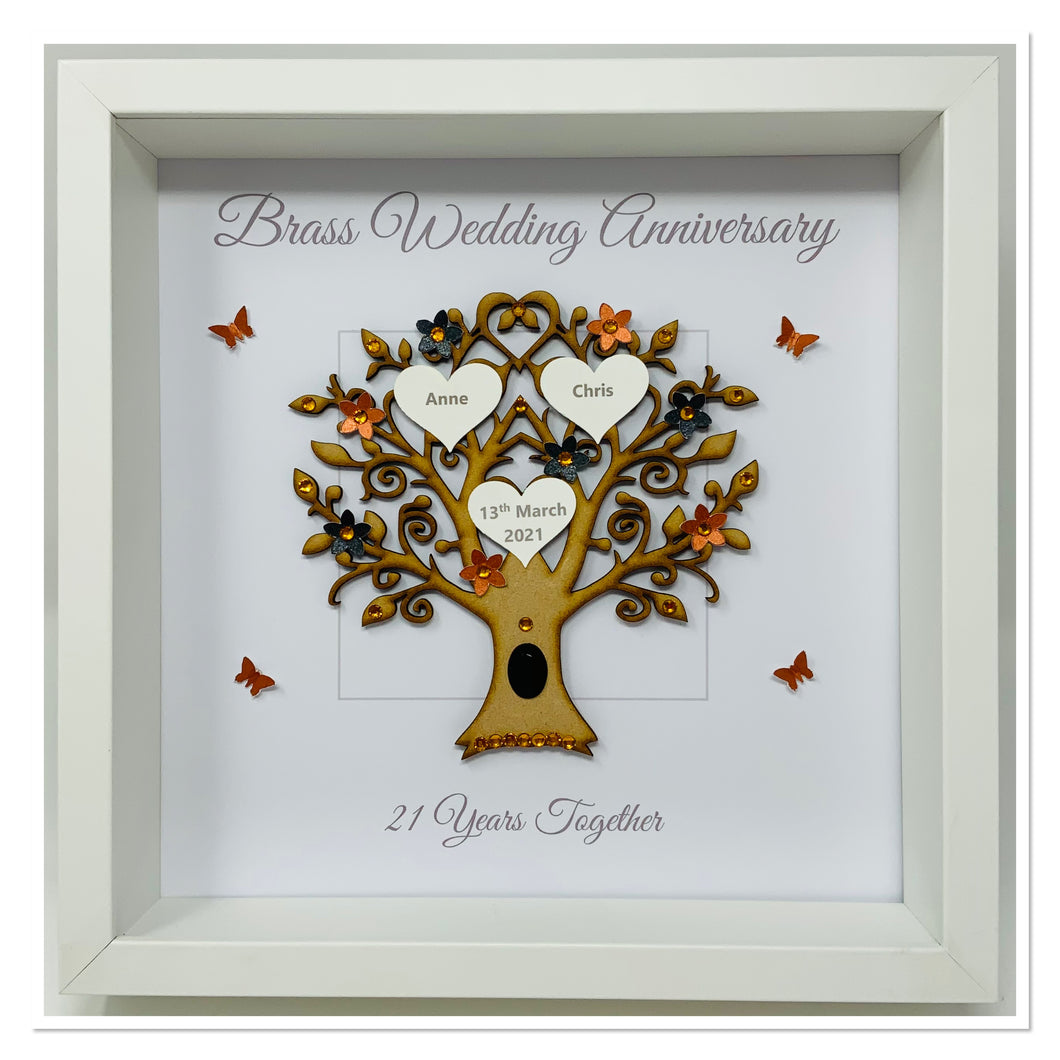 21st Brass 21 Years Wedding Anniversary Frame - Message