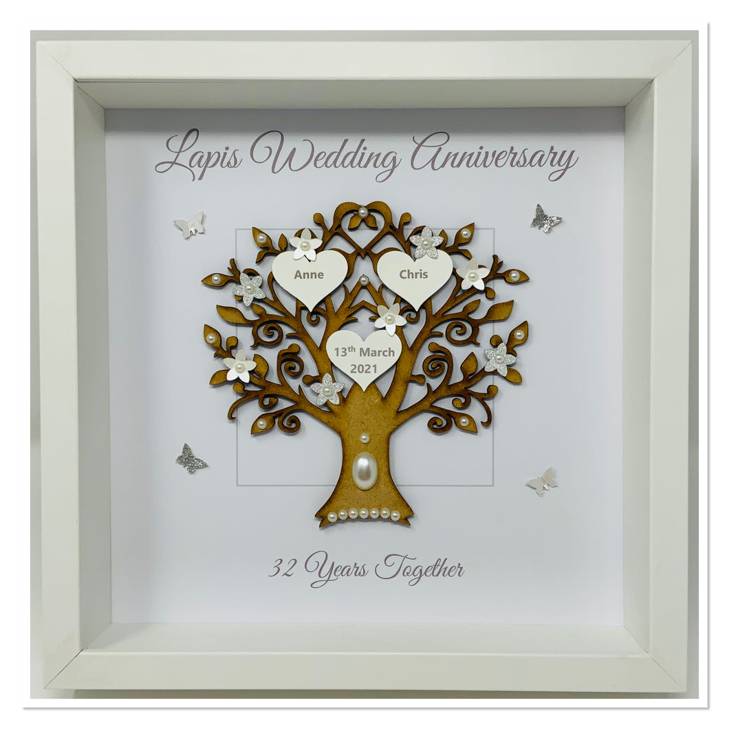 32nd Lapis 32 Years Wedding Anniversary Frame - Message