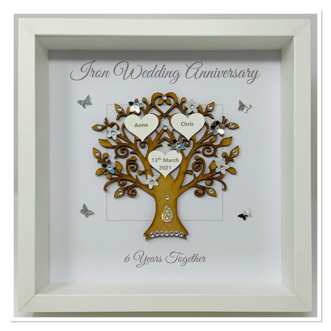 6th Iron 6 Years Wedding Anniversary Frame - Message