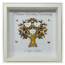 Load image into Gallery viewer, 70th Platinum 70 Years Wedding Anniversary Frame - Message
