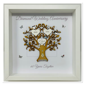 60th Diamond 60 Years Wedding Anniversary Frame - Message