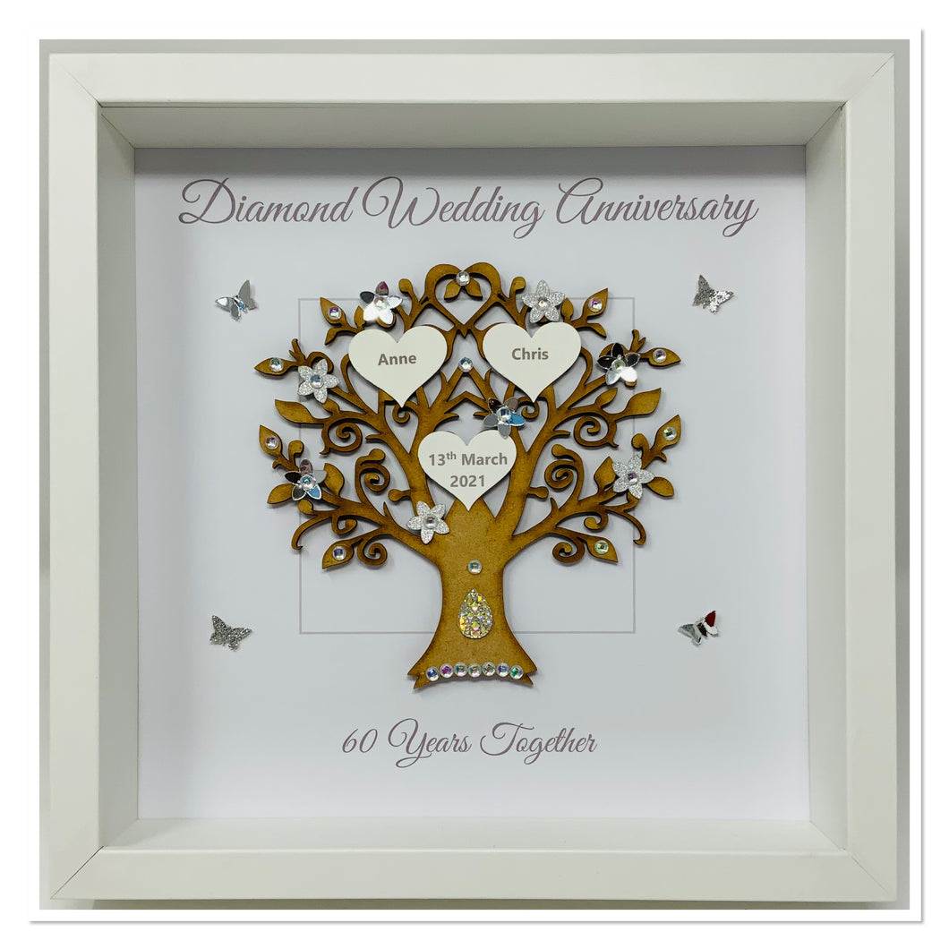 60th Diamond 60 Years Wedding Anniversary Frame - Message