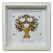 Load image into Gallery viewer, 11th Steel 11 Years Wedding Anniversary Frame - Message
