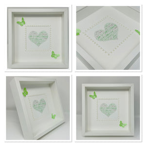 Wedding Heart Word Art Frame - Green