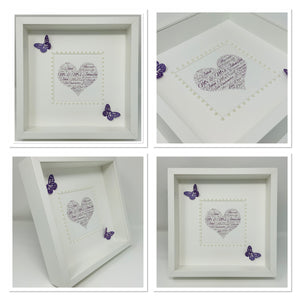 Wedding Heart Word Art Frame - Purple