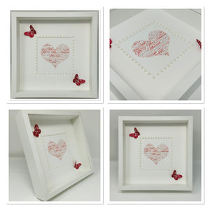 Wedding Heart Word Art Frame - Red
