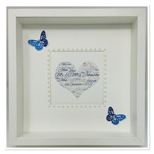 Load image into Gallery viewer, Wedding Heart Word Art Frame - Blue
