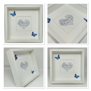 Wedding Heart Word Art Frame - Blue