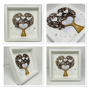 25th Silver 25 Years Wedding Anniversary Frame - Heart Tree