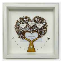 Load image into Gallery viewer, 10th Tin 10 Years Wedding Anniversary Frame - Heart Tree

