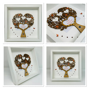 22nd Copper 22 Years Wedding Anniversary Family Tree Frame - Heart