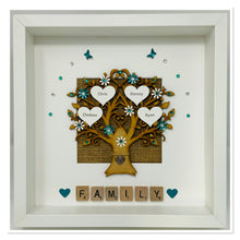 Load image into Gallery viewer, Scrabble Family Tree Frame - Teal

