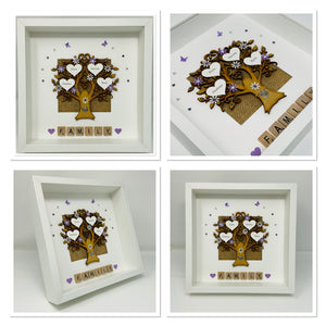 Scrabble Family Tree Frame - Lilac