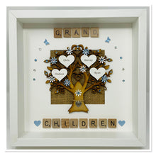 Load image into Gallery viewer, Grandchildren Scrabble Family Tree Frame - Pale Blue
