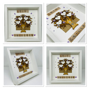 Grandchildren Scrabble Family Tree - Lilac