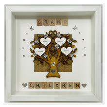 Load image into Gallery viewer, Grandchildren Scrabble Family Tree Frame - Grey
