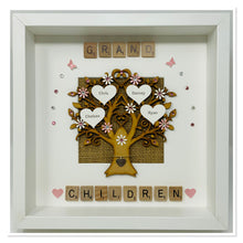 Load image into Gallery viewer, Grandchildren Scrabble Family Tree Frame - Pale Pink
