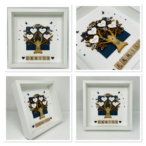 Scrabble Family Tree Frame - Classic Royal Blue