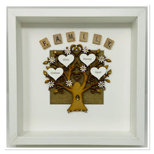 Load image into Gallery viewer, Scrabble Family Tree Frame- White Arched
