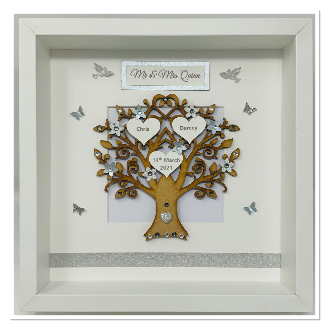 Wedding Day Tree Frame - Silver