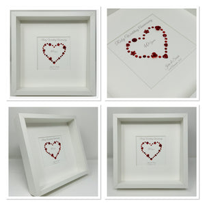 40th Ruby 40 Years Wedding Anniversary Frame - Gem Heart