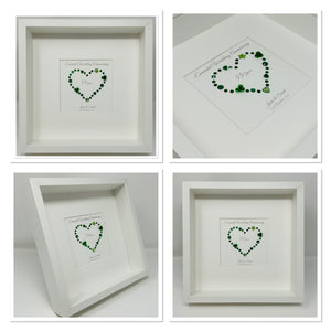 55th Emerald 55 Years Wedding Anniversary Frame - Gem Heart