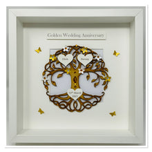 Load image into Gallery viewer, 50th Golden 50 Years Wedding Anniversary Frame - Tree Of Life
