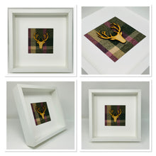 Load image into Gallery viewer, Stag Head Frame Green &amp; Pink Tartan (4)
