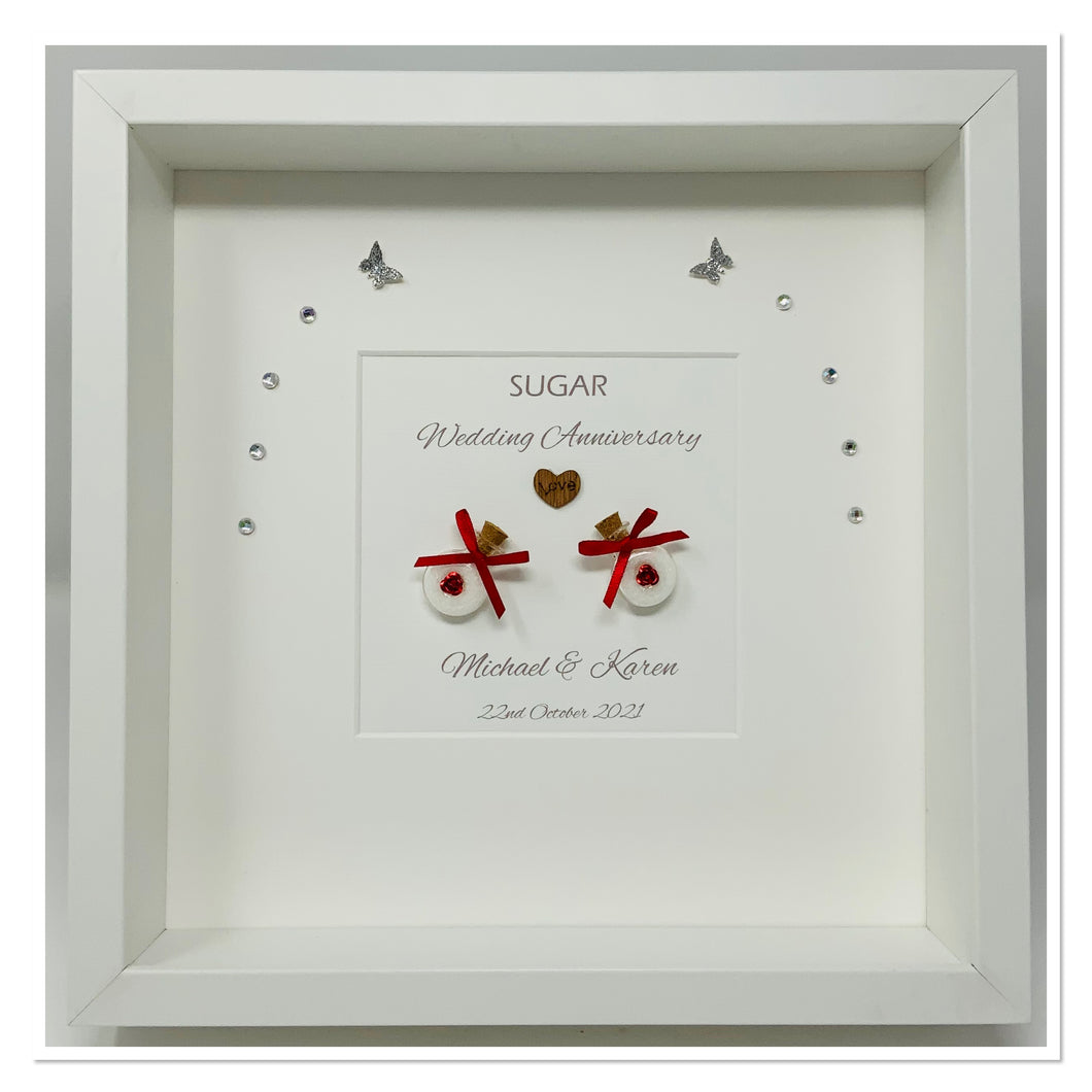 6th Sugar 6 Years Wedding Anniversary Frame - Traditional