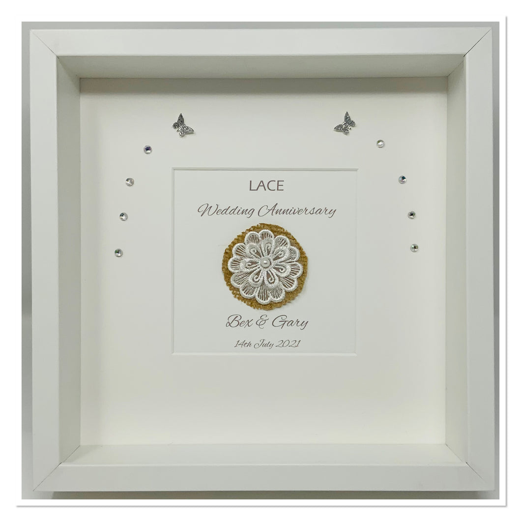 39th Lace 39 Years Wedding Anniversary Frame - Traditional