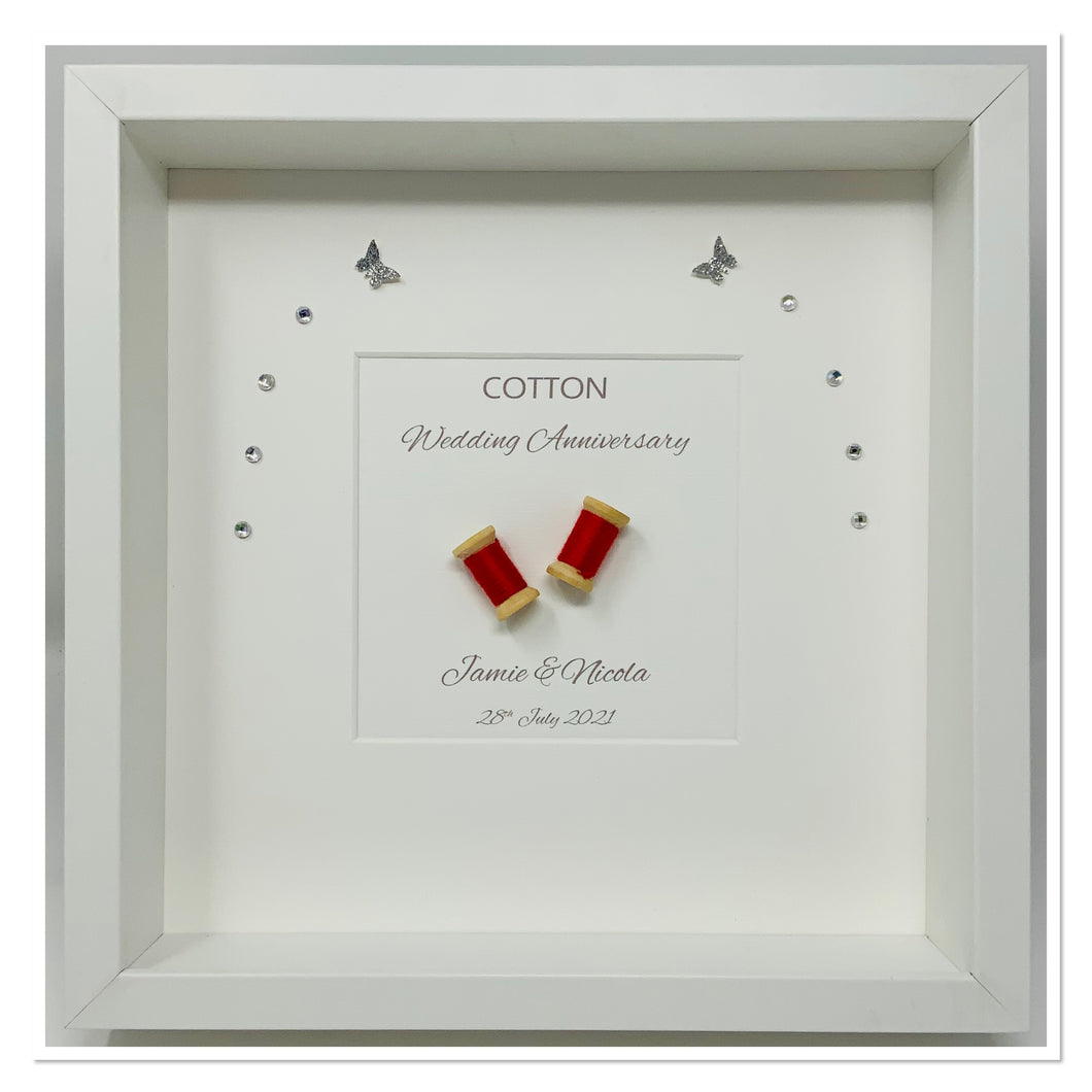 2nd Cotton 2 Years Wedding Anniversary Frame - Traditional