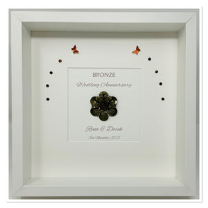19th Bronze 19 Years Wedding Anniversary Frame - Traditional
