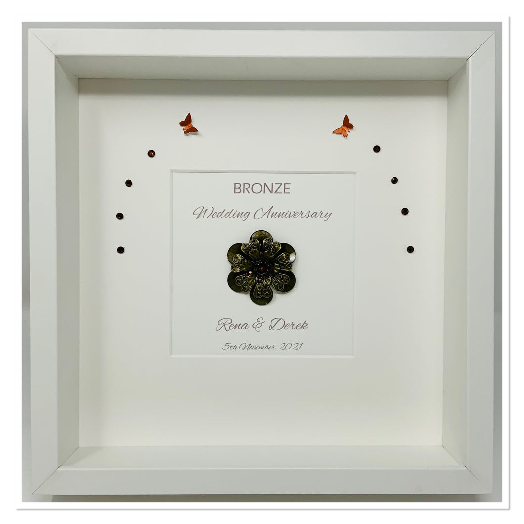 8th Bronze 8 Years Wedding Anniversary Frame - Traditional