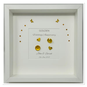 50th Golden 50 Years Wedding Anniversary Frame - Traditional