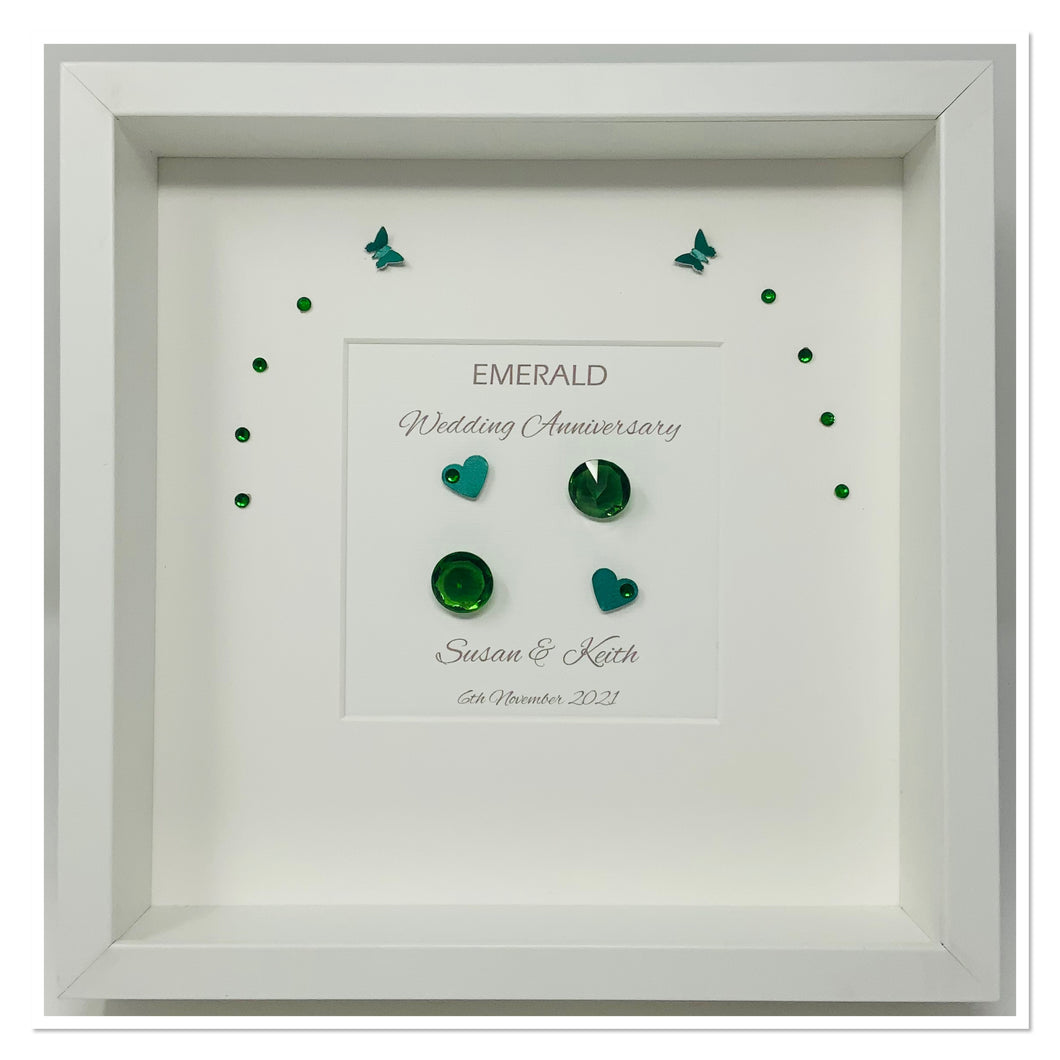 55th Emerald 55 Years Wedding Anniversary Frame - Traditional