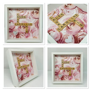 Scrabble Tile Frame - Pink Rose